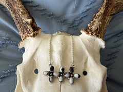 Sterling Silver Native Style SW Otteson Bros White Buffalo Bar Style Necklace