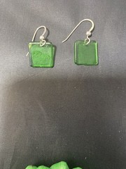 Treasured Serendipity African Paper Beads Vintage WithGreen Sea Glass Earrings