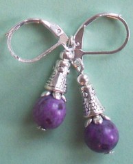 Jade «simple cone» drops earrings handcrafted Leverback choose color