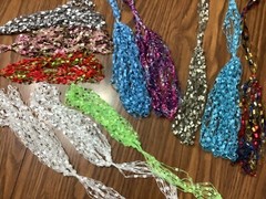 Lovely Trellis Ladder yarn necklace FULLER FLUFFIER 60+ SHIMMERING COLORS