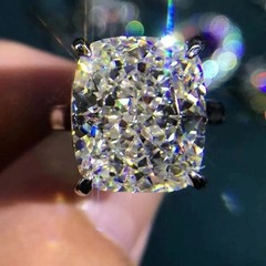 HUGE 12 Ct Treated White Diamond Solitaire Ring,Birthday Gift FREE Diamond Studs