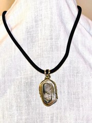 Boho Earthy Amethyst Stone Pendant Necklace