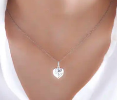 Natural White Topaz Heart Pendant in Sterling Silver 0.50 ctw 18 Inches