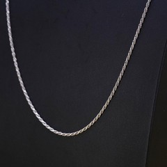 24″ 2mm, vintage faded gold over Sterling silver necklace, Italy 925 rope chain