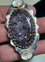 🔥Lepidolite And Moonstone bracelet Sterling Silver Handmade One Of A Kind