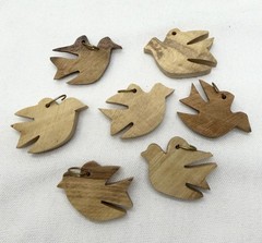 7 Wood Dove Bird Of Peace Pendants For Necklace