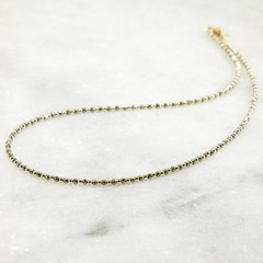 Pyrite Necklace 2mm Tiny Bead Necklace 14k Gold Filled Minimalist Choker Layer