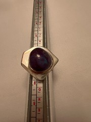 Sterling Silver Statement Ring with purple stone 7