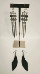 Vintage Artisan Handcrafted Dangle Drop Pierced Earrings Boho – Set of 2