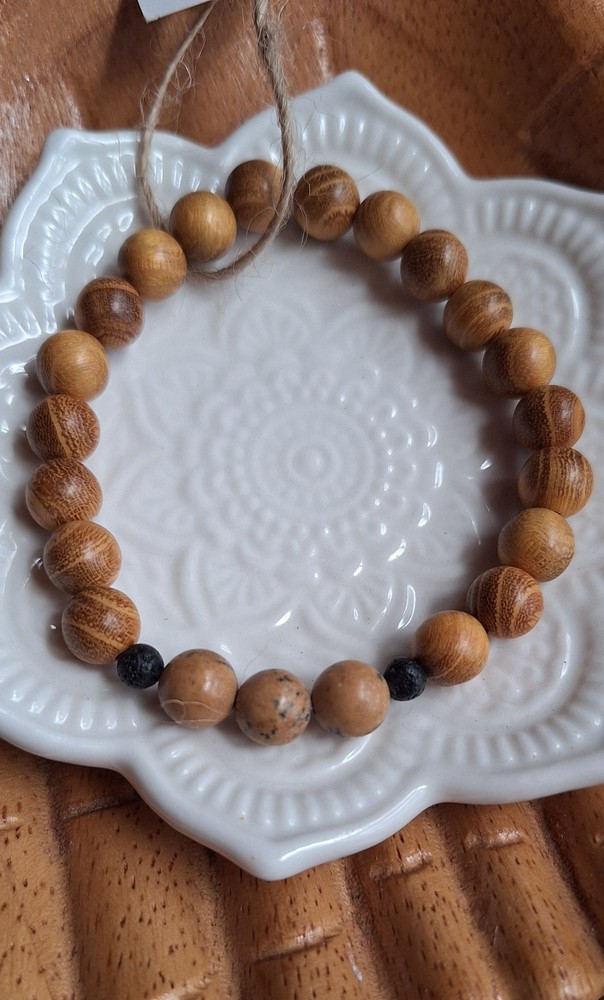 grainstone + sandalwood bracelet