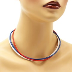 Multi-Strand 3 mm Leather Cord Necklace or Choker Custom Length Colors Handmade