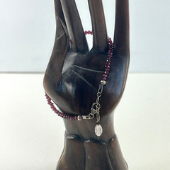 Rhodolite Garnet Sterling Silver Bracelet Extender Handmade Jewelry Art January
