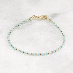 2mm Tiny Amazonite Bracelet – Dainty 14k Gold Filled Minimal