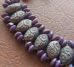 Handmade Job’s Tears Seed Bracelet Anklet Natural Organic Cuff Boho Purple