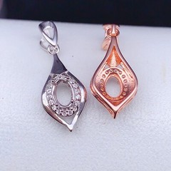 silver 925 pendant empty setting, DIY blank setting,