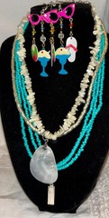 Summer Jewelry Lot – Whimsical Summer Earrings, Shell Necklaces, Sea Glass Brace