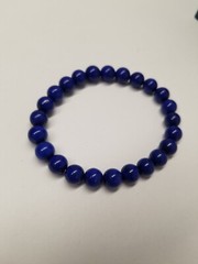 Ravia Jewels Genuine 7mm Natural Lapis Lazuli Beaded Bracelet