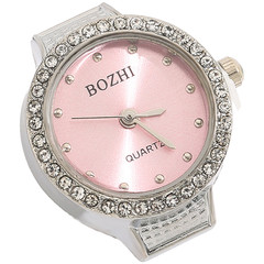 Elegant For MINI Quartz Ring Watch For Women Round Rhinestone Gold Silver Rose