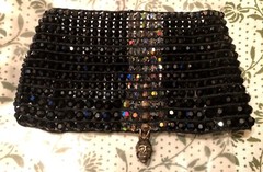 CHAN LUU SWAROVSKI CRYSTAL BEADS SKULL CHARM CUFF WRAP BRACELET NEW GORGEOUS