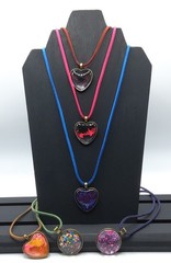 Hand Made Jewelry Pendants, Suede, Unique, Fun Colors, Hearts and Circles