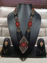 Handmade Necklace Seed Bead Boho American Style Nativ Beaded Multi Strand