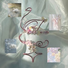 Handmade Swan Armcuff Rose Gold Wire Wrap Coquette Balletcore Fairy Armband
