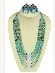 Handmade Necklace Seed Bead Boho American Style Nativ Beaded Multi Strand Gifts