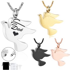Peace Dove Cremation Necklaces for Ashes for Dad / Ashes Keepsake Memorial Gift