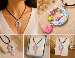 Epoxy Resin with Abalone Shell Pendant & Earring Set