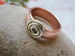 Solid Copper Brass Minimalist Healing Ring Handmade Unisex Thumb Ring