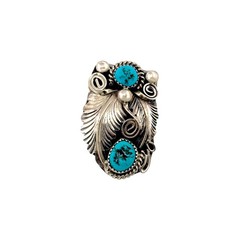 Mike Thomas Jr., Ring, Kingman Turquoise, Sterling Silver, Navajo, 5