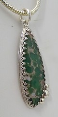 UNUSUAL HANDCRAFTED VARISCITE PENDANT SET IN STERLING SILVER 57.5X19.1X6.0 MM