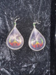 Handmade Silk Thread Peace Sign Earrings
