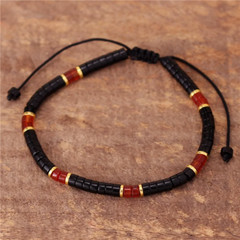 Natural Black Red Onyx Beads Healing Reiki Crystal Men Women Protection Bracelet