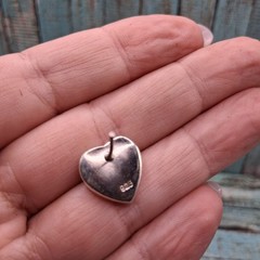 Native Southwestern Inlay Stud Earrings Heart Shape Multi Color Sterling Silver