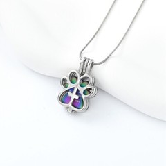 Paw Print Cremation Jewelry for Ashes Urn Pendant Keepsake Memorial Urn Necklace