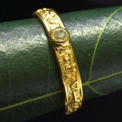 Ring US size 9 Gold Vermeil Sterling Silver Genuine Natural 0.08ct Diamond 3.44g