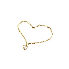 Fine crafts heart crystals anklet Authentic 1/20 14K Gold Filled 10″ adjust 9