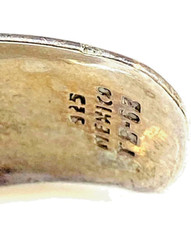 Vntg Taxco Mexico Sterling Silver With Gold Accents Cuff Bracelet- 6″ – 24.7g