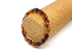 AMBER BRACELET Gift Barrel Natural BALTIC AMBER Beads Ladies Jewelry 7g 19329