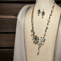 VTG Jewelry + Earrings Set Artisan Handmade From Broken Jewelry Totally Unique