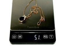 Vintage Gold Vermeil 925 Sterling Silver Dark Blue Sapphire X Pendant Necklace