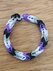 Asexual Pride Loom Rubber Band Bracelets 10 Pack Count Lot Handmade Fishtail