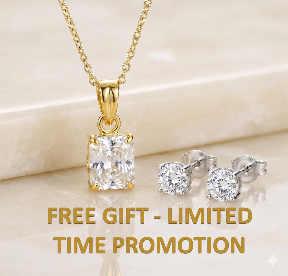 2.50 Ct Certified White Diamond necklace, Amazing Bling-FREE Diamond Studs