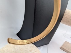 Sergio Lub Peace Frieden Shalom Engraved Brass Cuff Bracelet Handmade USA