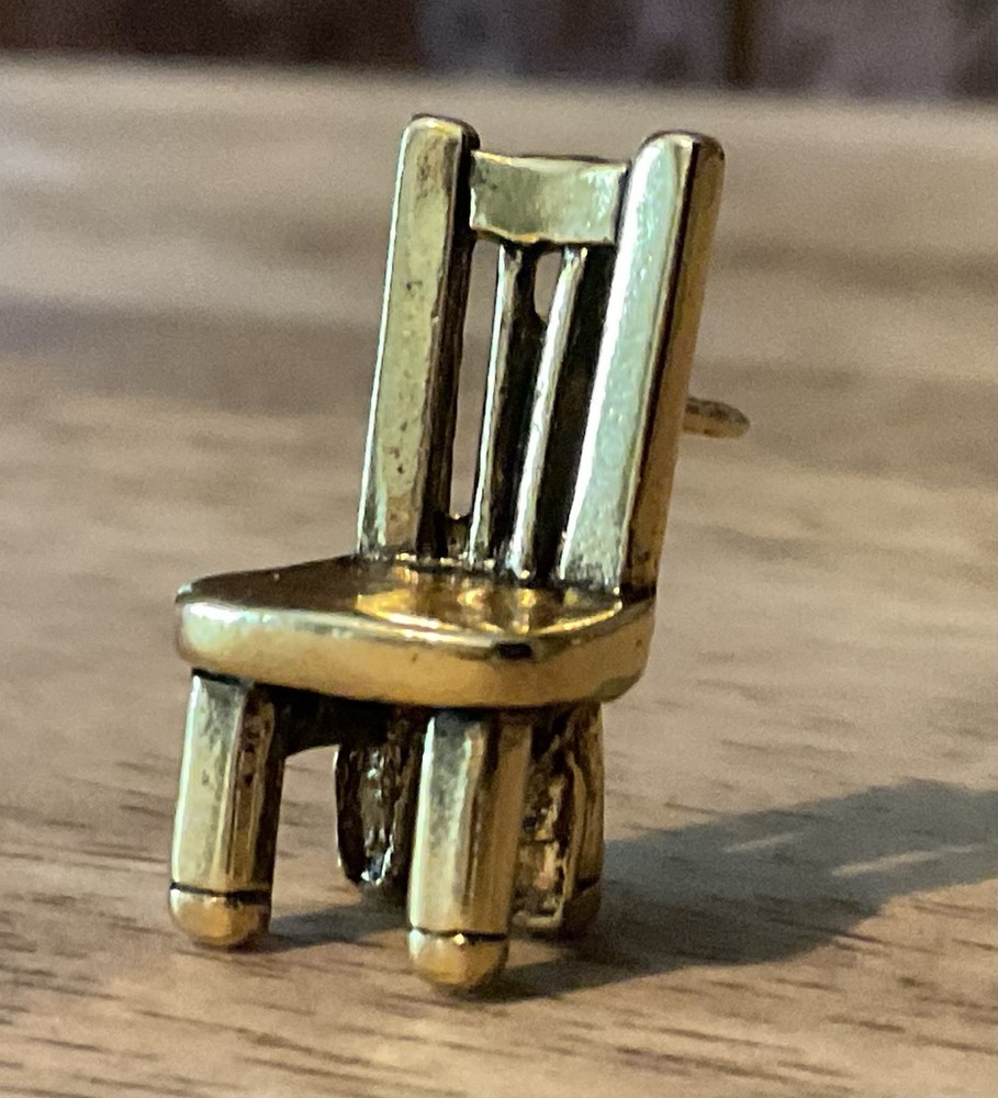 22 K Gold Dipped Pewter Chair Lapel Pin Charm Pendant Jim Clift Made In USA