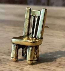 22 K Gold Dipped Pewter Chair Lapel Pin Charm Pendant Jim Clift Made In USA