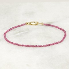 Ruby Bracelet Ultra Dainty Gemstone Birthday Gift for Her Everyday Thin Bracelet