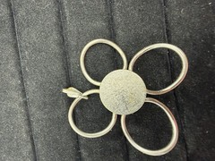 Vintage Retro Boho Hippie Big Flower Wood And Metal Pendant