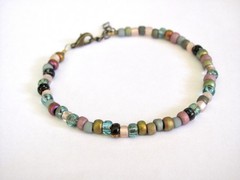 Rainbow Bracelet Seed Bead Mixed Light Color Glass Hippie Love Bead Romancecore